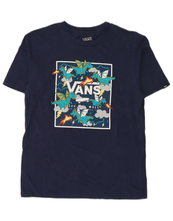 T-shirt grafica da ragazzo con vestibilità classica VANS, 12-13 anni, grande, blu navy