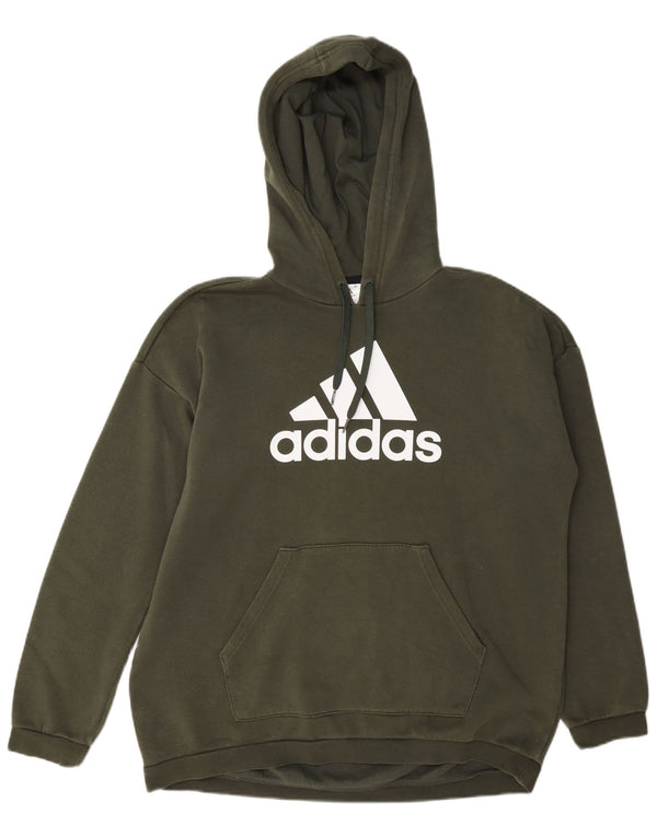 Maglione con cappuccio oversize grafico da donna Adidas UK 12/14 Cotone verde medio
