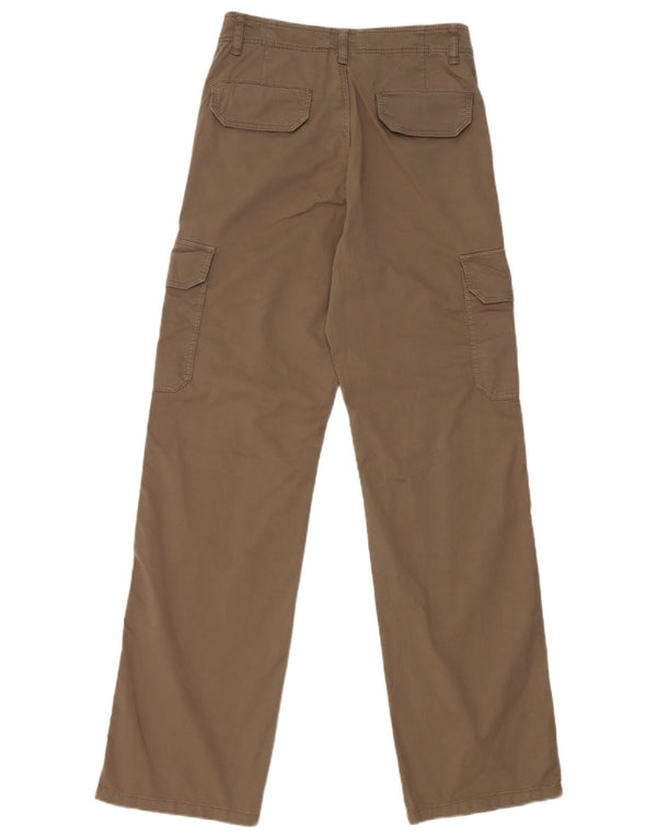 Pantaloni cargo a vita alta da donna Massimo Dutti EU 34 2XS W24 L30 Cachi