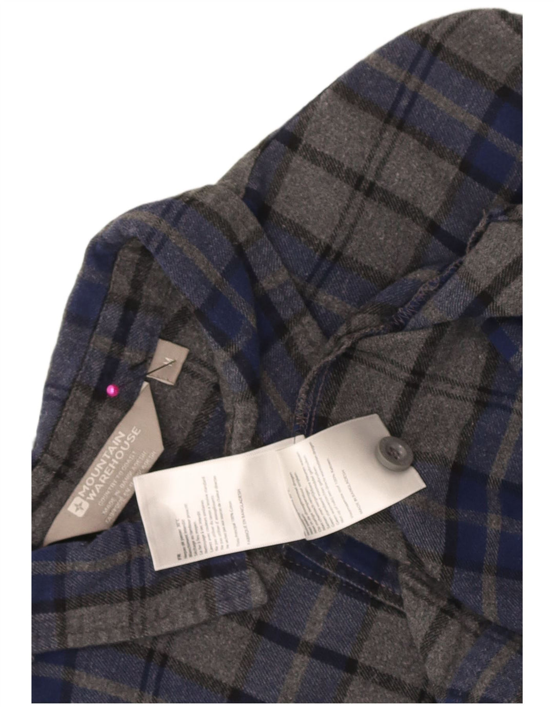 Camicia da uomo in flanella di Mountain Warehouse in cotone a quadri grigio medio