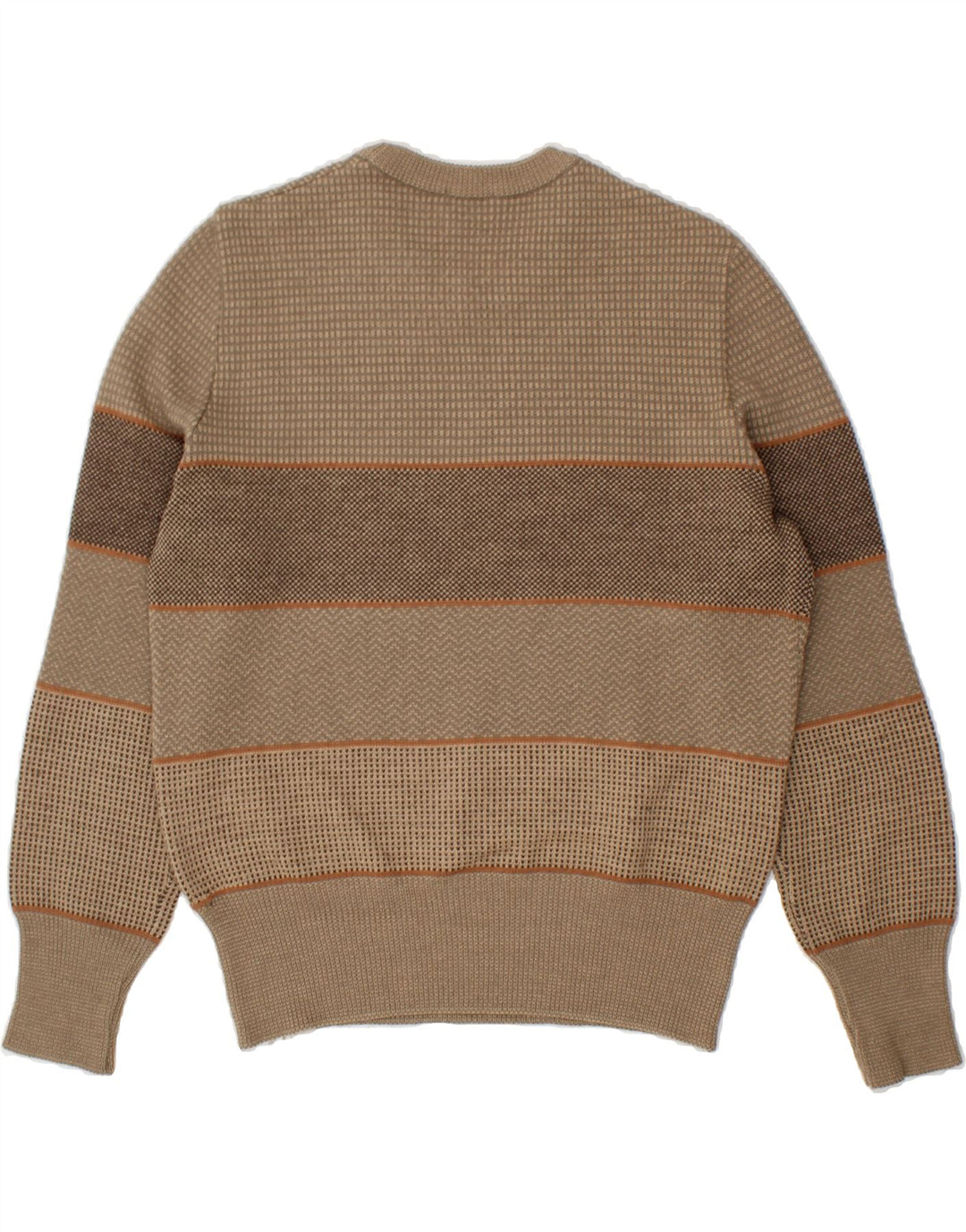 VINTAGE Womens Crew Neck Jumper Sweater EU 50 Medium Brown Colourblock Vintage Vintage and Second-Hand Vintage from Messina Hembry 