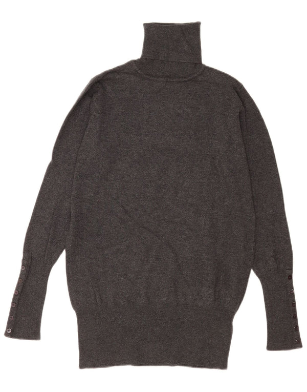 Maglione maglione a collo alto da donna Zara UK 12 Rayon grigio medio