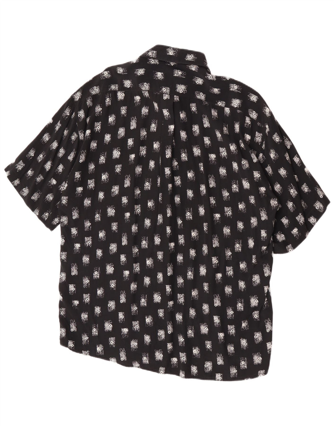 Tipo' S Camicia a maniche corte da uomo con motivo astratto Large in viscosa nera