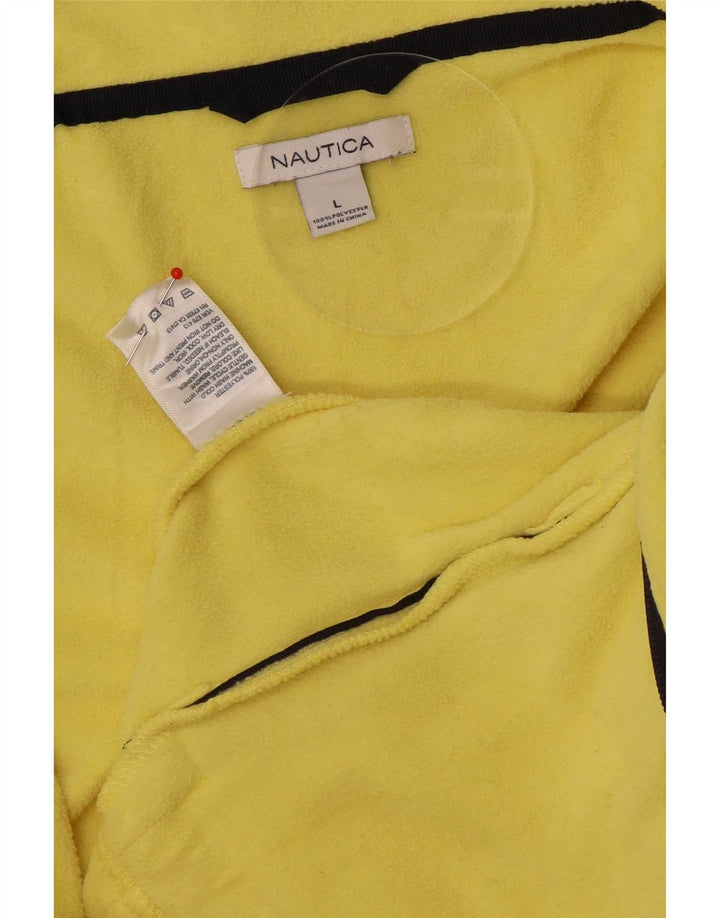 Giacca in pile da donna Nautica UK 16 grande poliestere giallo
