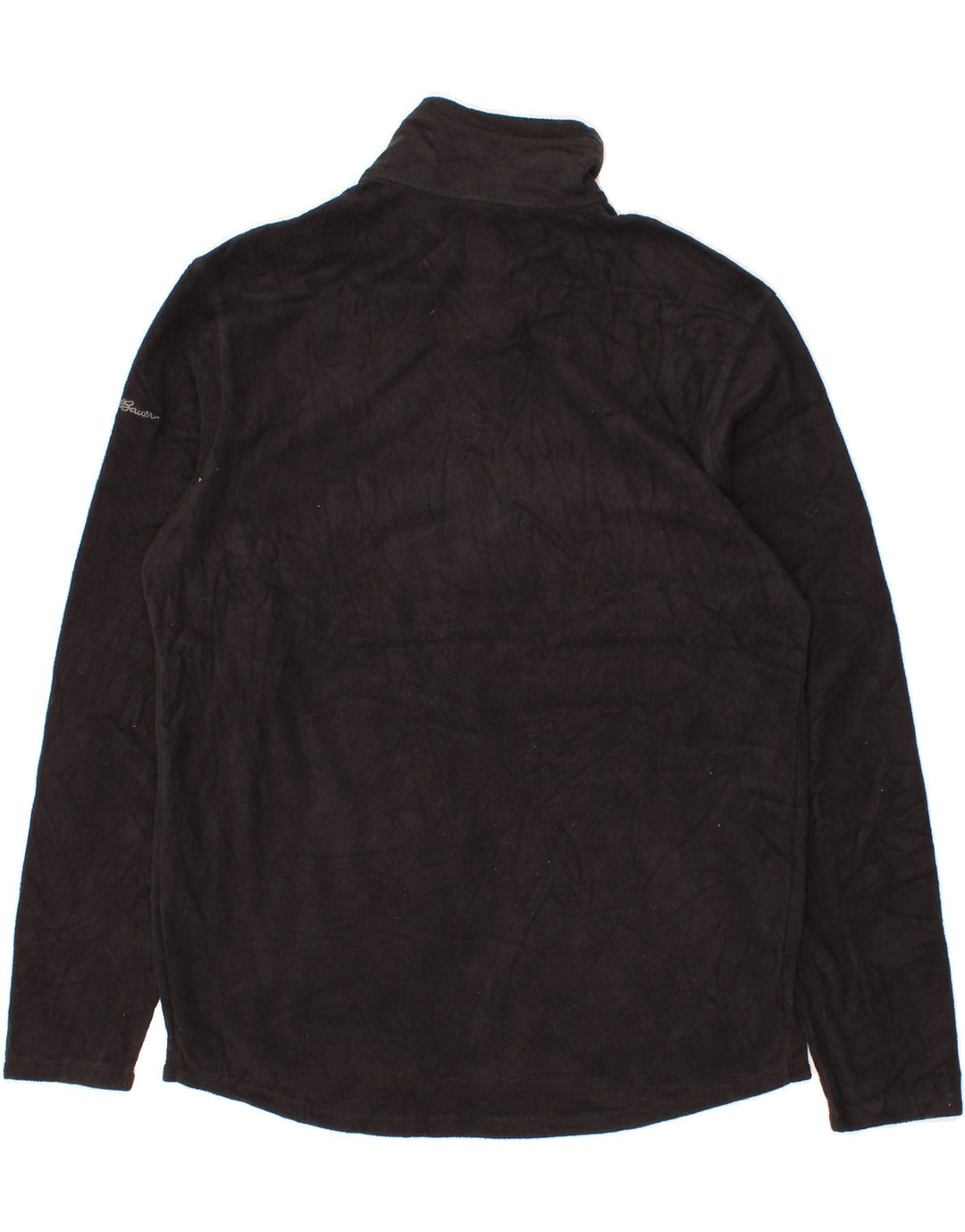 EDDIE BAUER Mens Zip Neck Fleece Jumper Medium Black Polyester Vintage Eddie Bauer and Second-Hand Eddie Bauer from Messina Hembry 