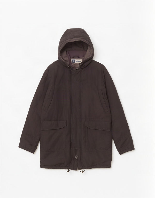 Giacca Parka con cappuccio da uomo Asics UK 40 grande nera