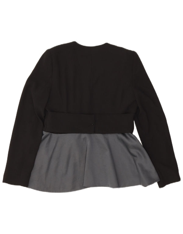 Giacca blazer aperta da donna Zara UK 14 poliestere color block medio nero