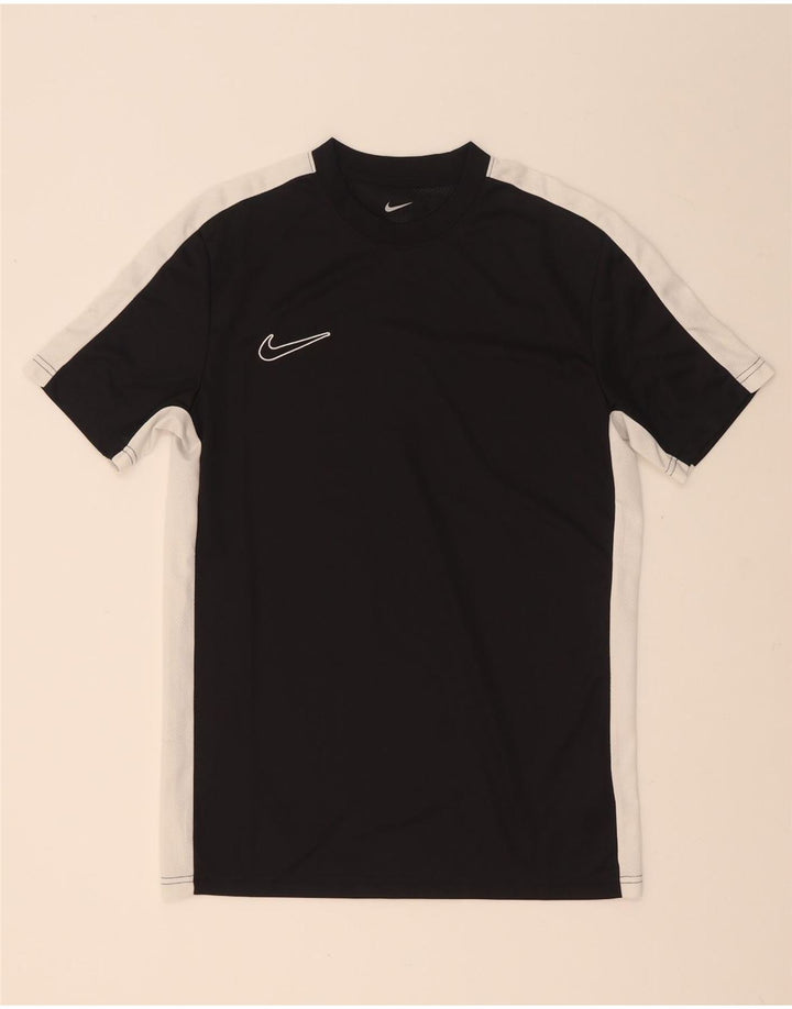 T-shirt Nike da uomo Dri Fit Slim Fit, maglietta in poliestere color block medio nero
