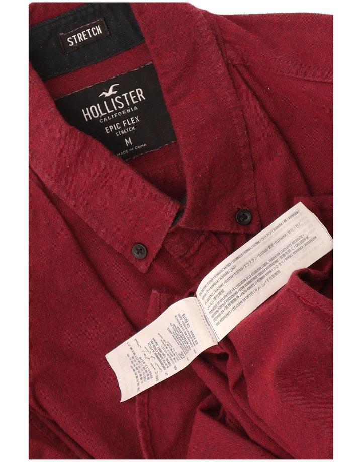 Camicia Hollister da uomo in cotone bordeaux medio