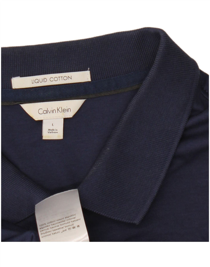 Polo da uomo Calvin Klein grande in cotone blu navy