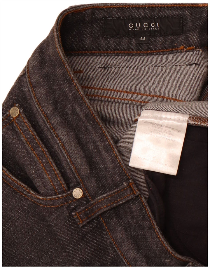 Jeans dritti da donna GUCCI IT 44 medio W30 L30 cotone grigio