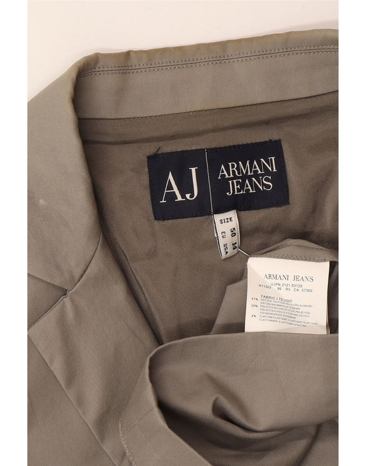 Giacca blazer da donna a 2 bottoni Armani Jeans US 14 XL cotone grigio