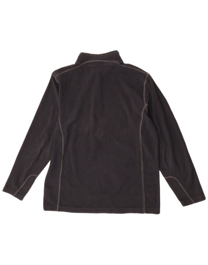 Maglione in pile da uomo Columbia con zip e collo, poliestere nero medio