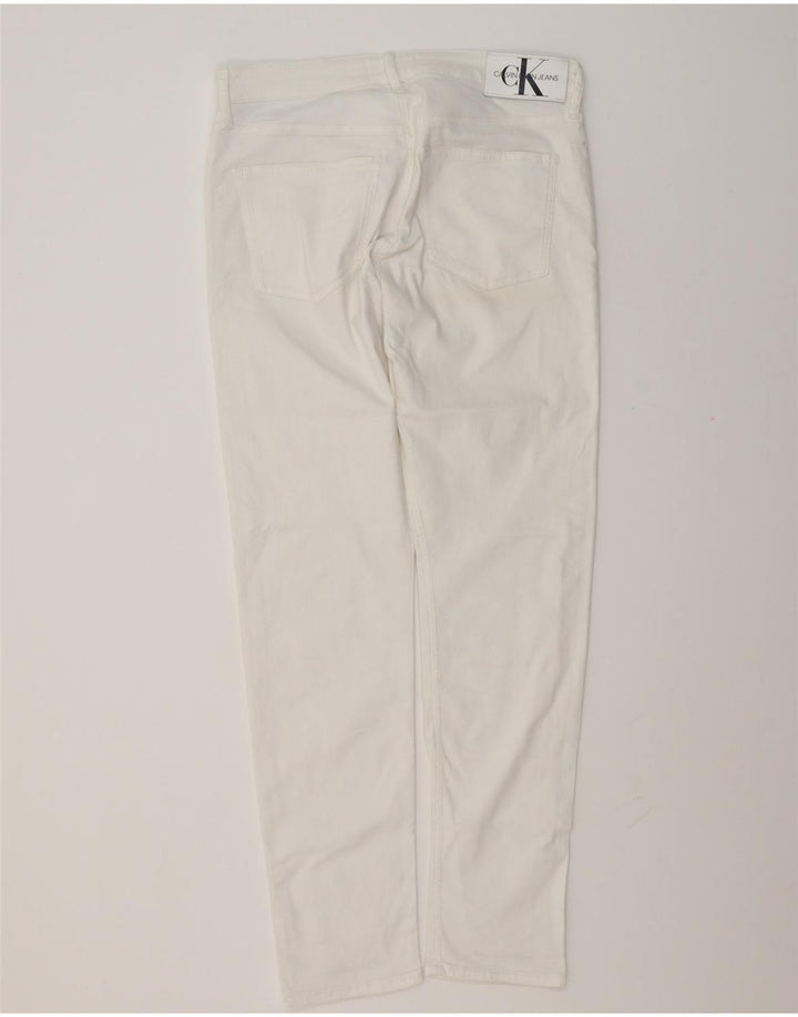 Jeans slim da donna Calvin Klein W34 L32 cotone bianco