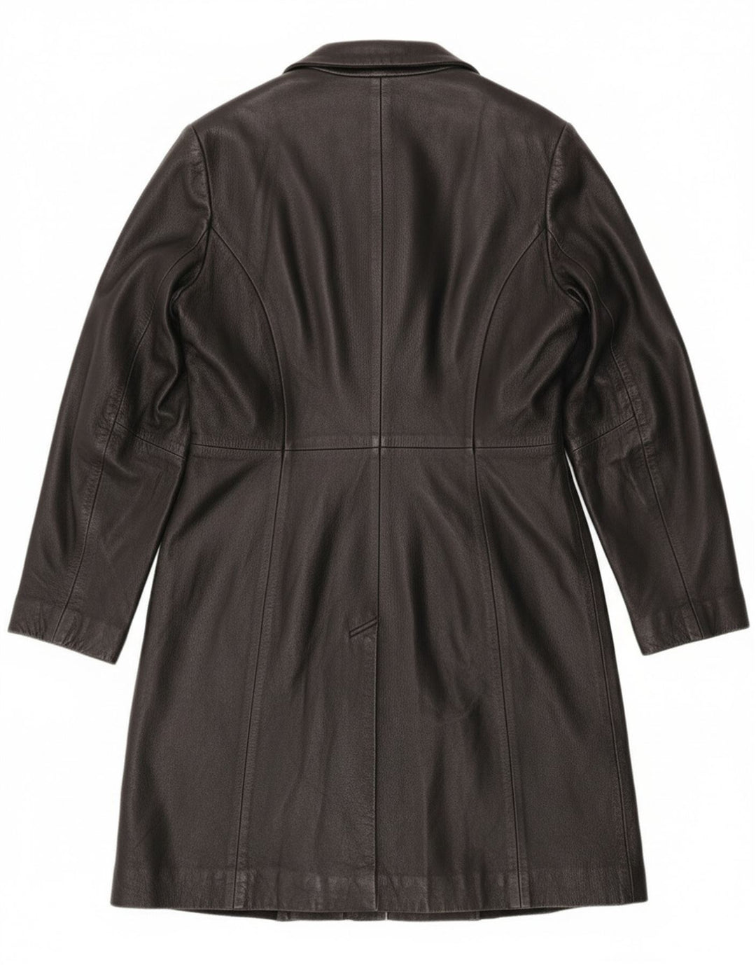 Soprabito in pelle da donna vintage UK 12 in pelle nera media