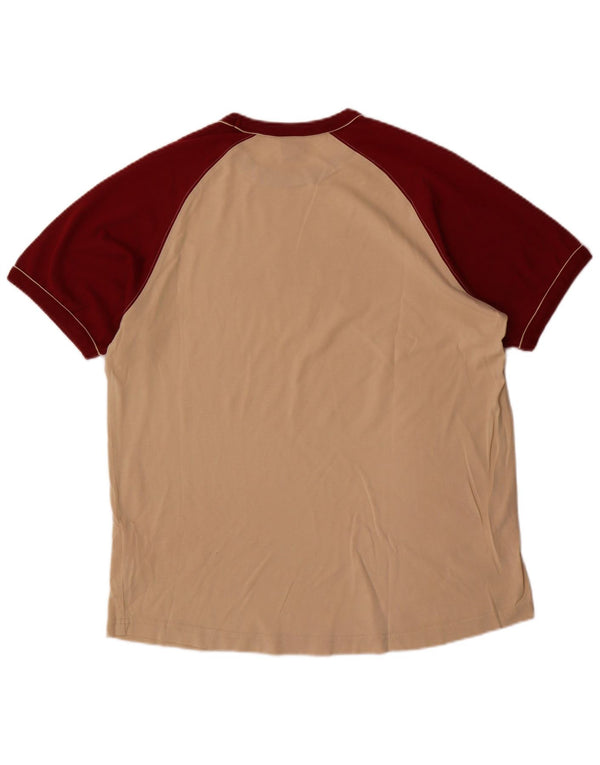 T-shirt grafica da uomo Nike Top UK 42/44 Large Beige Colourblock Cotton