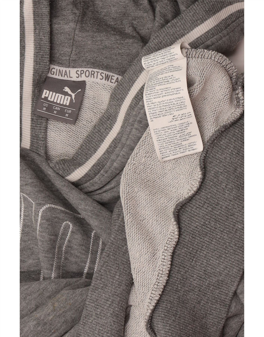Felpa con cappuccio grafica da uomo Puma in cotone grigio medio