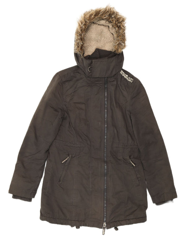 Giacca parka grafica da donna SUPERDRY The Windparka UK 14 Grigio medio