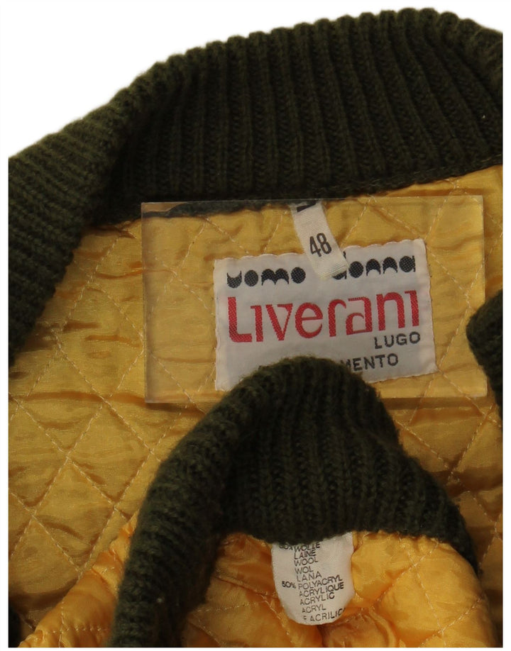 Maglione cardigan senza maniche da uomo Liverani IT 48 lana kaki media