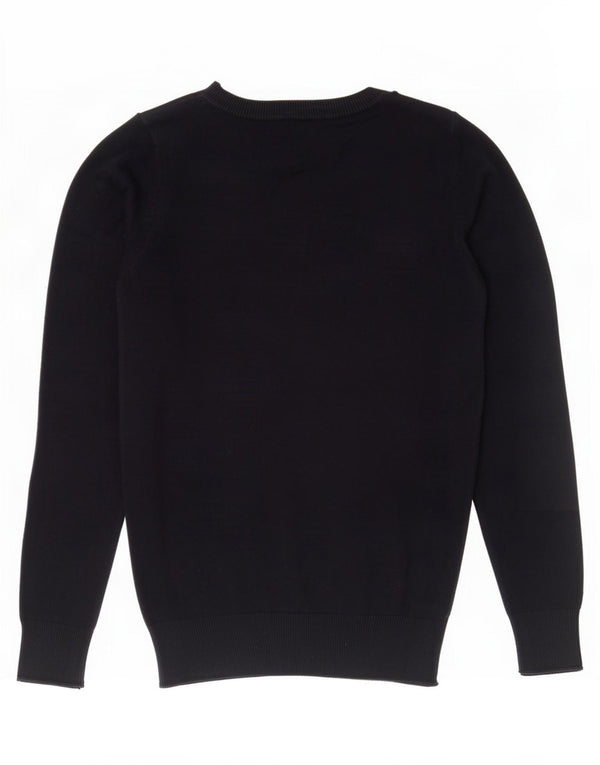 Maglione maglione con scollo a barca da donna Zara UK 12 cotone blu navy medio
