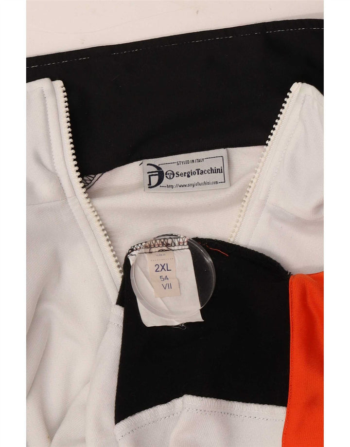 Giacca da tuta da uomo Sergio Tacchini 2XL Poliestere color block bianco