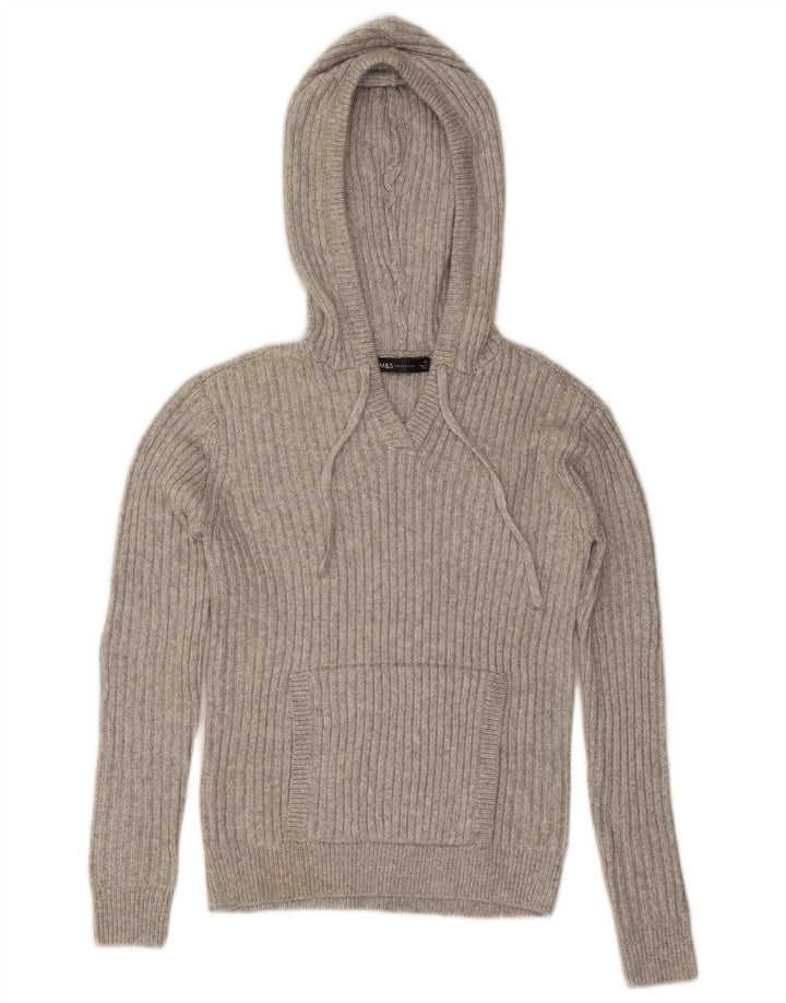 Maglione con cappuccio da donna Marks & Spencer UK 6 XS poliestere grigio