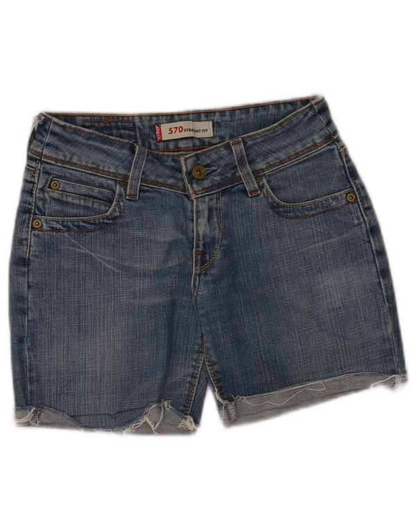 Pantaloncini di jeans Levi's 570 da donna W26 piccoli in cotone blu