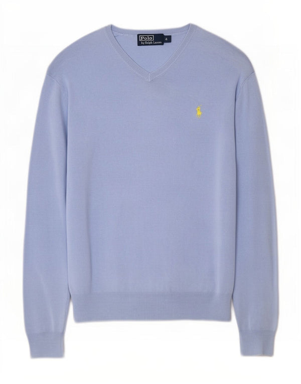 Polo Ralph Lauren Maglione da uomo con scollo a V piccolo cotone blu