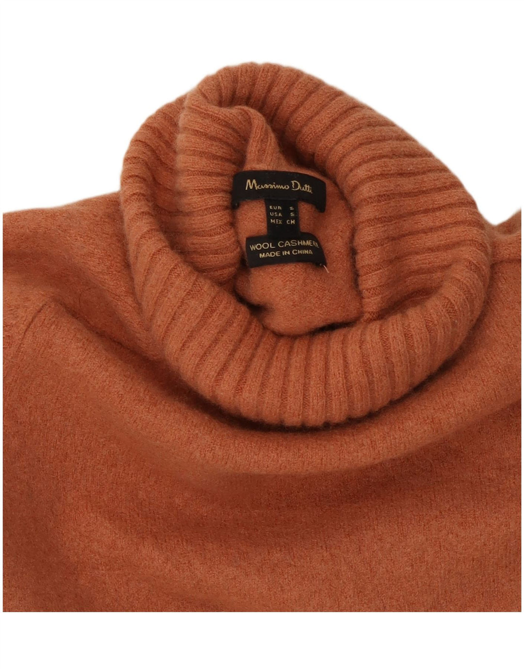 Massimo Dutti Maglione Maglione Dolcevita Bambina 7-8 Anni Piccolo in Lana Marrone