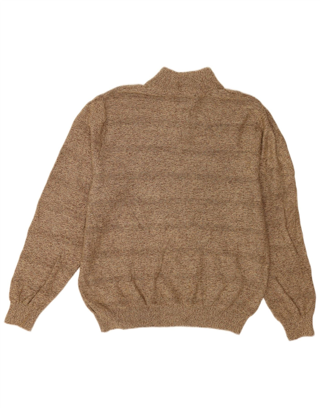 Chaps Uomo Maglione con Collo a Bottoni Maglione Grande in Cotone Marrone