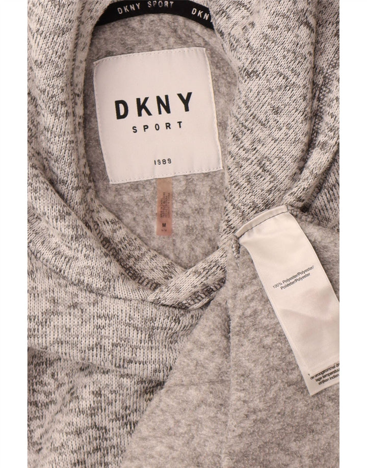 Maglione con cappuccio da uomo Dkny in poliestere chiazzato grigio medio