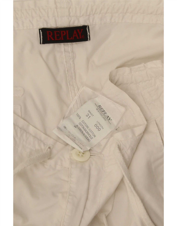 Bermuda Uomo Replay W31 Cotone Bianco Medio