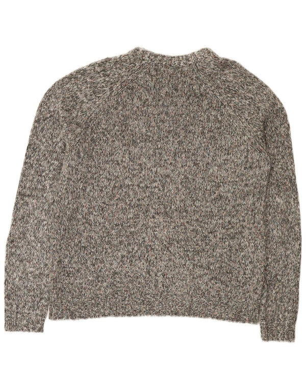 Maglione Zara da uomo con scollo a barca, grande cotone chiazzato grigio