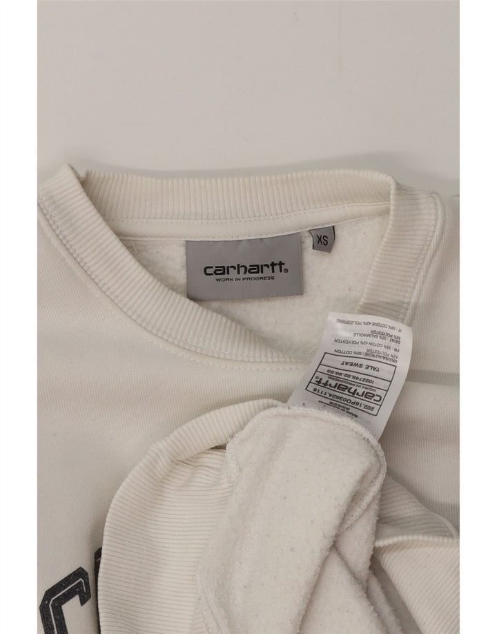 Felpa grafica da uomo CARHARTT maglione XS cotone bianco