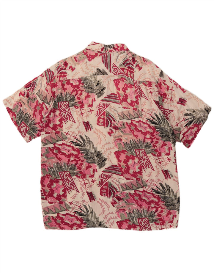 Camicia a maniche corte da uomo Day-X taglia 41/42 grande in viscosa patchwork rosa