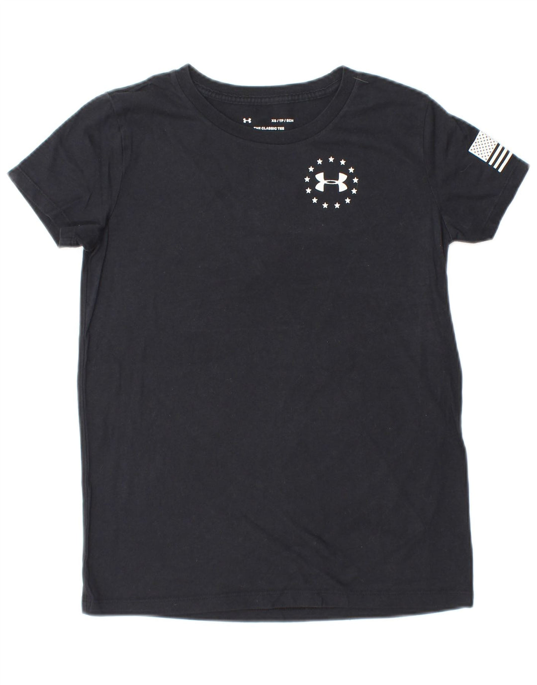 T-shirt grafica da donna UNDER ARMOUR Top UK 6 XS a righe nere