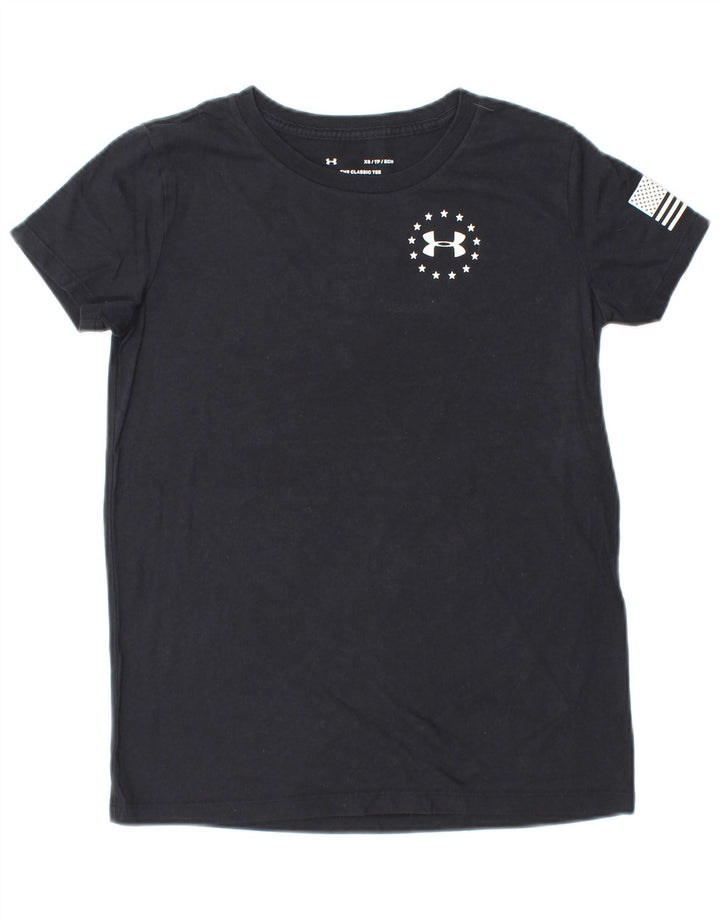 T-shirt grafica da donna UNDER ARMOUR Top UK 6 XS a righe nere