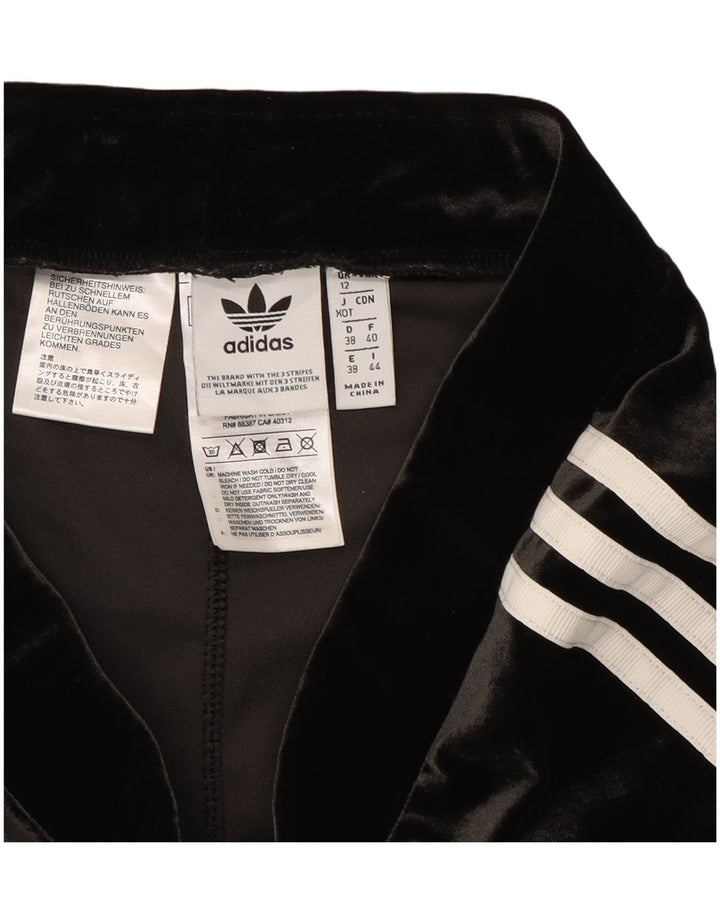 Leggings in velluto da donna Adidas UK 12 poliestere nero medio