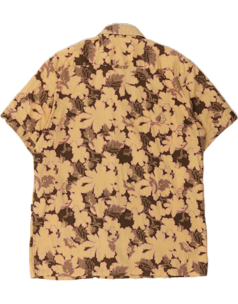 MEXX Mens Abstract Pattern Short Sleeve Shirt Large Beige Cotton Vintage Mexx and Second-Hand Mexx from Messina Hembry 