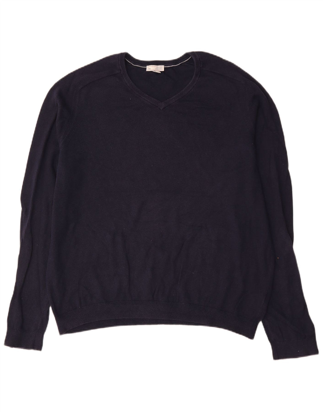 Gap Maglione da uomo con scollo a V XL in cotone blu navy