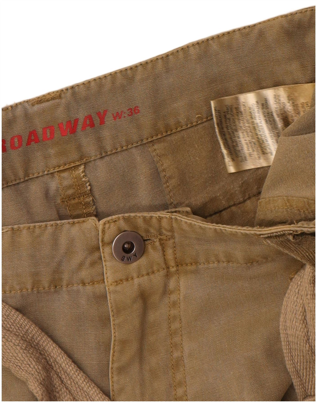 Pantaloncini cargo da uomo Broadway W36 grandi in cotone kaki