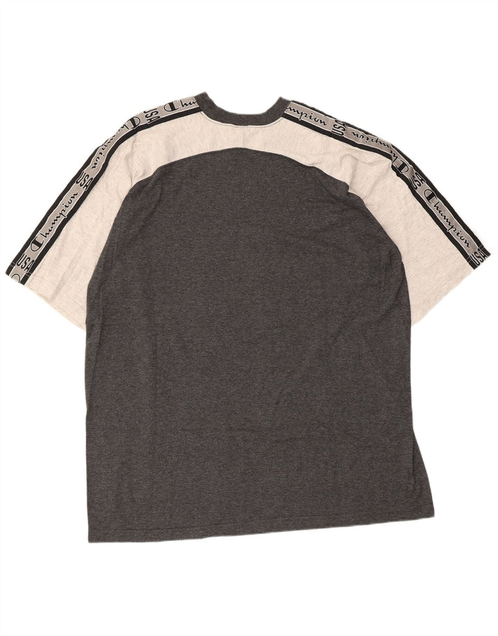 T-shirt grafica da uomo Champion Top Large grigio color block
