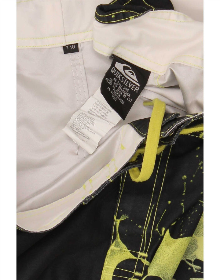 Pantaloncini da bagno Quiksilver per ragazzi con motivo astratto 15-16 anni, colore nero tie dye