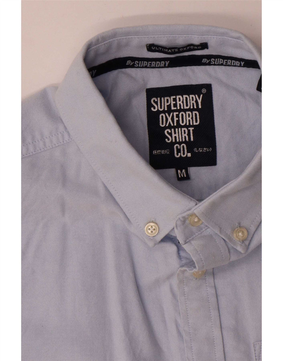 Camicia a maniche corte da uomo Superdry in cotone blu medio