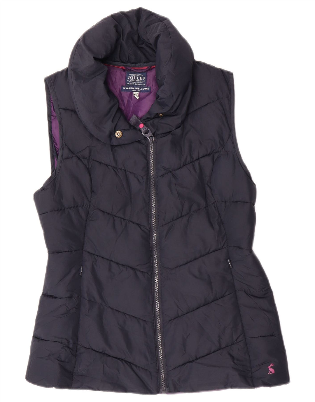 Gilet imbottito da donna Joules UK 10 piccolo poliestere blu navy