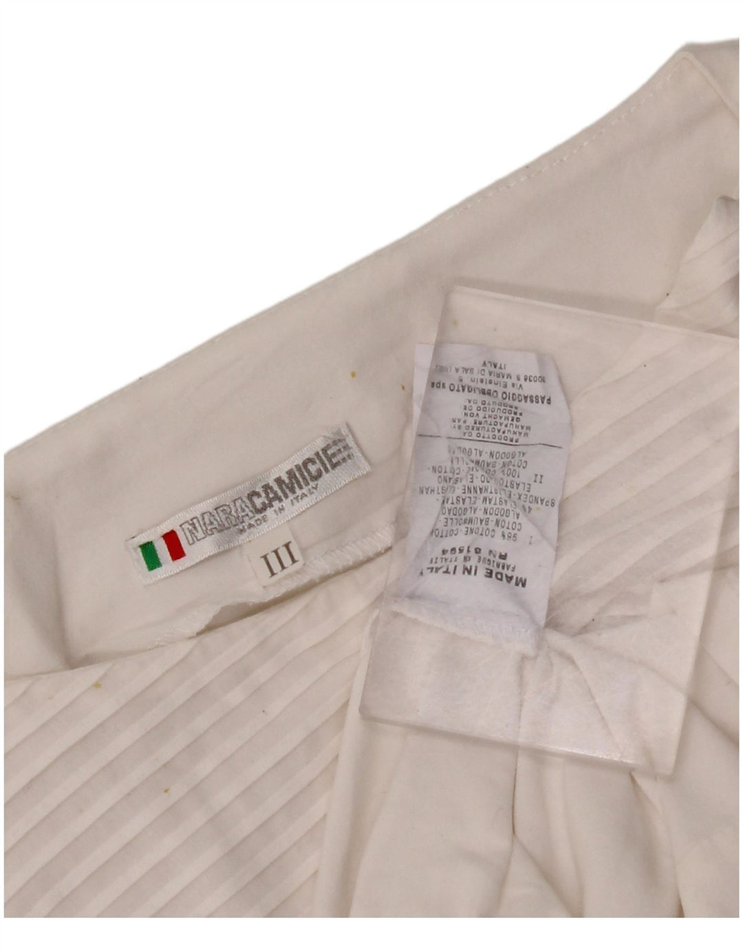 NARACAMICIE Camicetta senza maniche da donna Top UK 8 Piccolo cotone gessato bianco