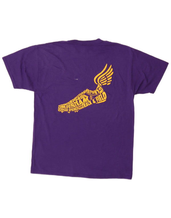 RUSSELL ATHLETIC Mens Denham Softball Graphic T-Shirt Top Medium Purple