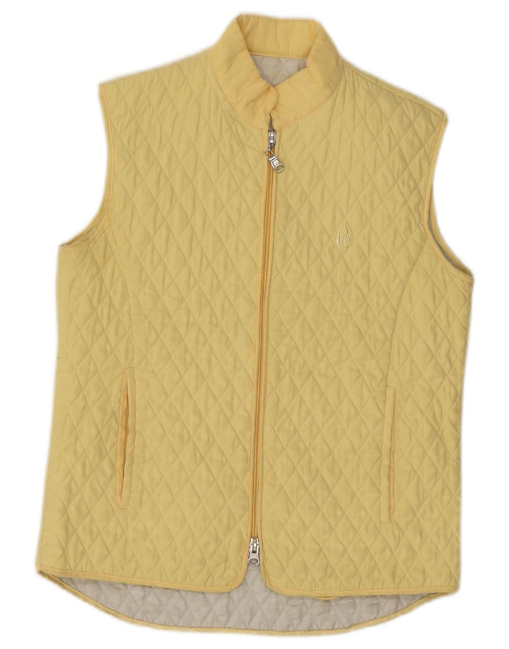 Gilet Trapuntato Donna Conte of Florence IT 40 Small Giallo Poliestere