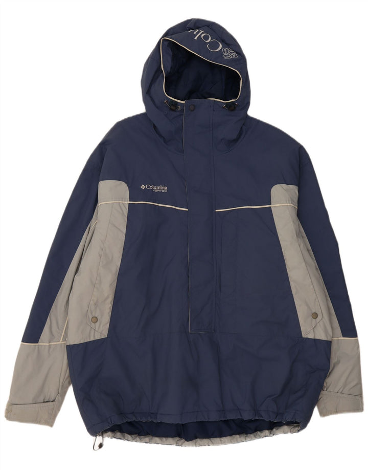 Giacca a vento pullover Columbia da uomo vestibilità ampia UK 42 XL blu navy