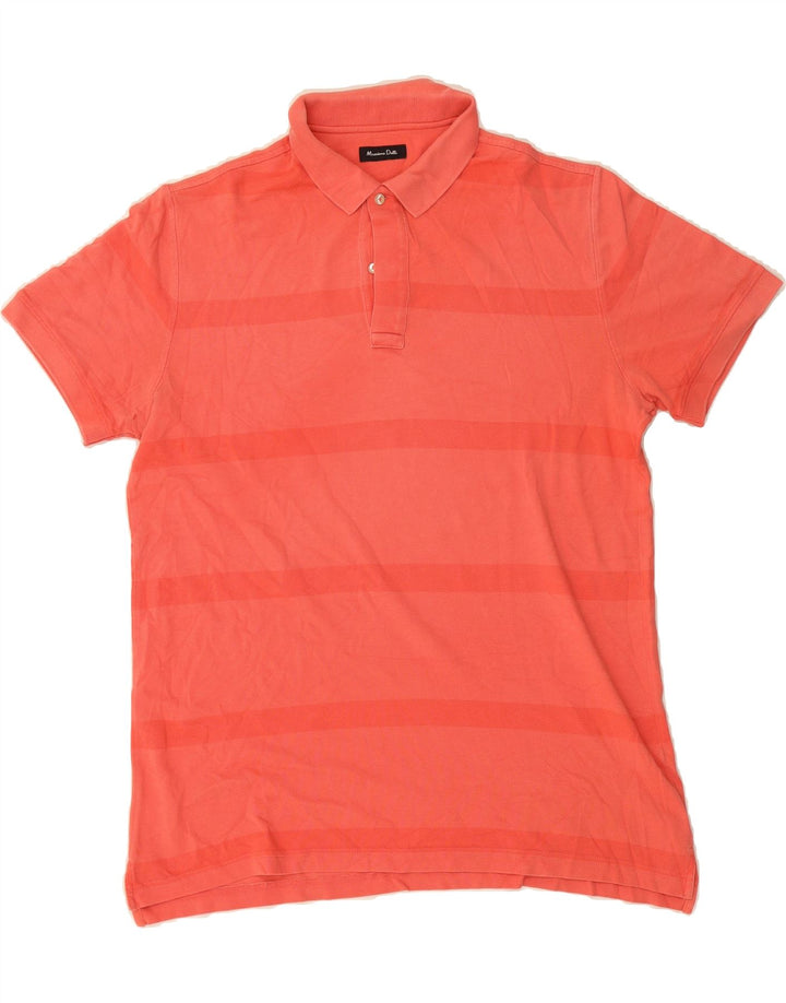 MASSIMO DUTTI Mens Polo Shirt XL Pink Striped Cotton Vintage Massimo Dutti and Second-Hand Massimo Dutti from Messina Hembry 